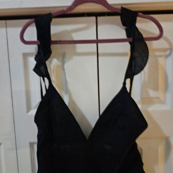 Free People Women's Black Josie Side Buttons Detail Mini Dress Size Medium - Picture 9 of 16